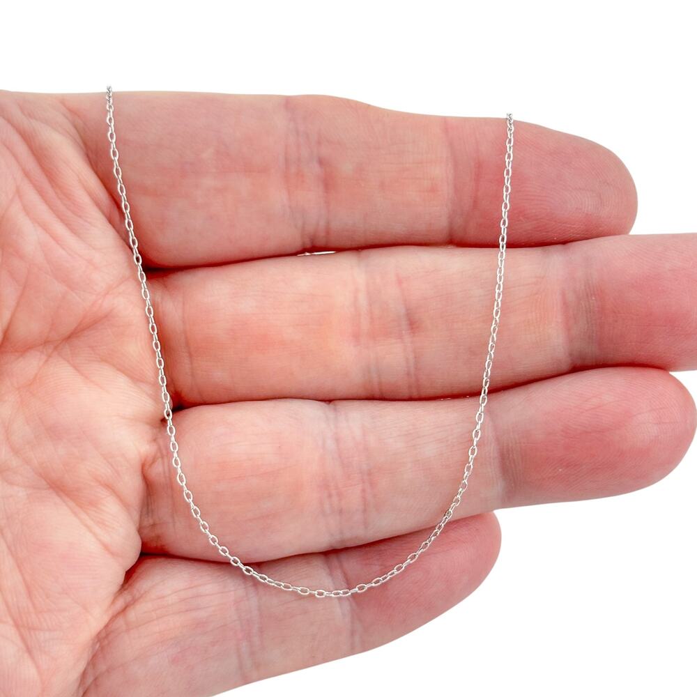 Vintage Italian Sterling Silver 925 Cable Link Chain Necklace 18"